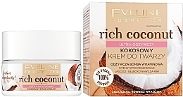 Fragrances, Perfumes, Cosmetics Ultra-Nourishing Face Cream - Eveline Cosmetics Rich Coconut Face Cream