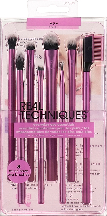 Makeup Brush Set - Real Techniques Everyday Eye Essentials 8-Piece Eyeshadow Brush Set — photo N1