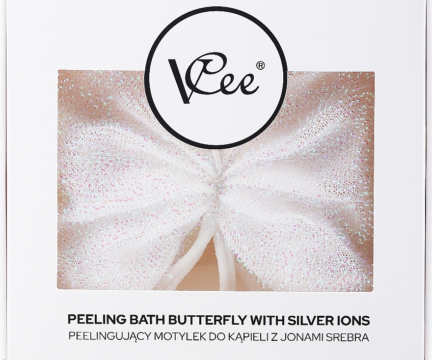 Silver Ion Peeling Washcloth - VCee Peeling Bath Butterfly With Silver Ions — photo N1