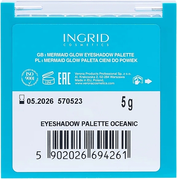 Eyeshadow Palette - Ingrid Cosmetics Mermaid Glow Eyeshdow Palette — photo N3