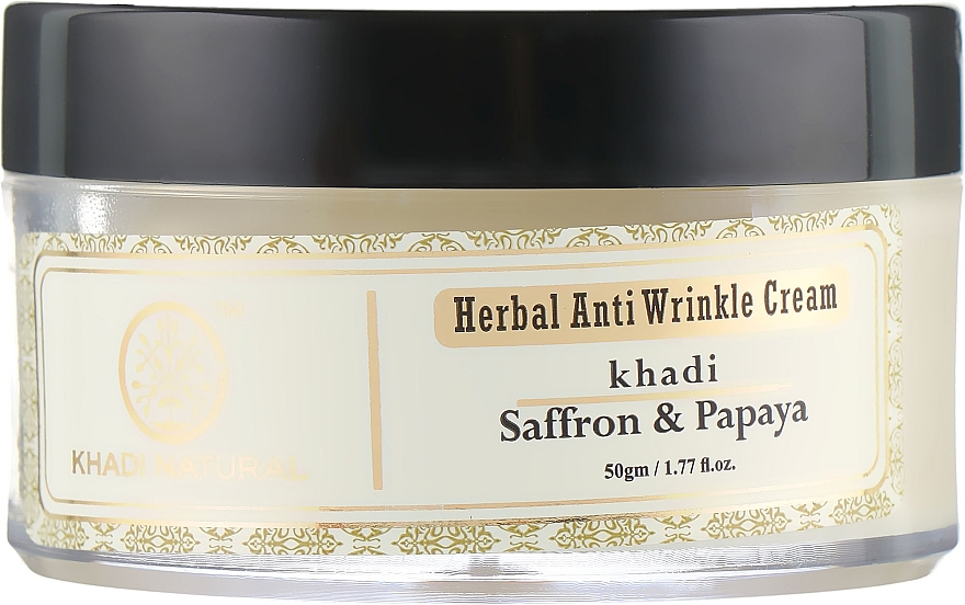 Anti-Aging Anti-Wrinkle & Anti-Pigmentation Cream "Saffron & Papaya" - Khadi Natural Saffron & Papaya Anti Wrinkle Cream — photo N1