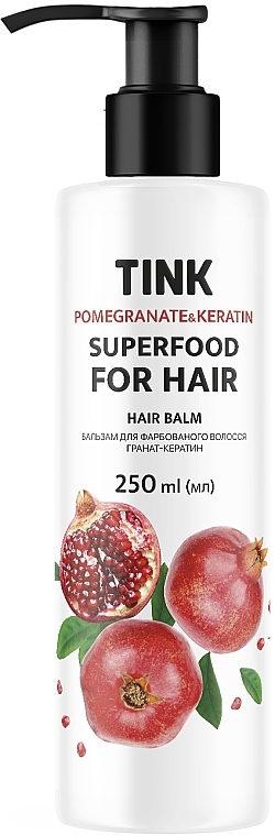 Colored Hair Conditioner "Pomegranate & Keratin" - Tink SuperFood For Hair Pomegranate & Keratin Balm — photo N1