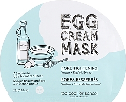 Fragrances, Perfumes, Cosmetics Egg Albumin Sheet Mask - Too Cool For School Egg Cream Mask Pore Tightening