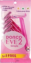 Fragrances, Perfumes, Cosmetics Disposable Razor with 2 Blades, 6 pcs - Dorco Eve Simple 2