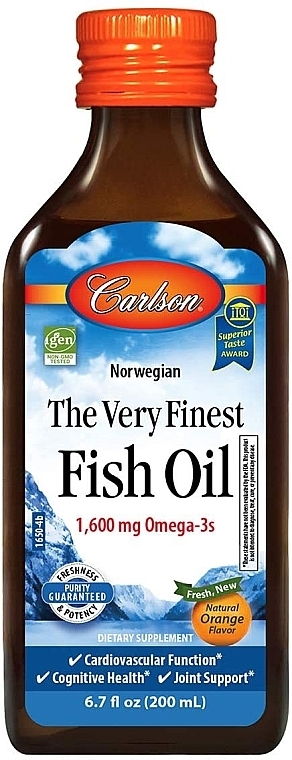 Dietary Supplement "Fish Oil", orange - Carlson Labs The Very Finest Fish Oil — photo N2