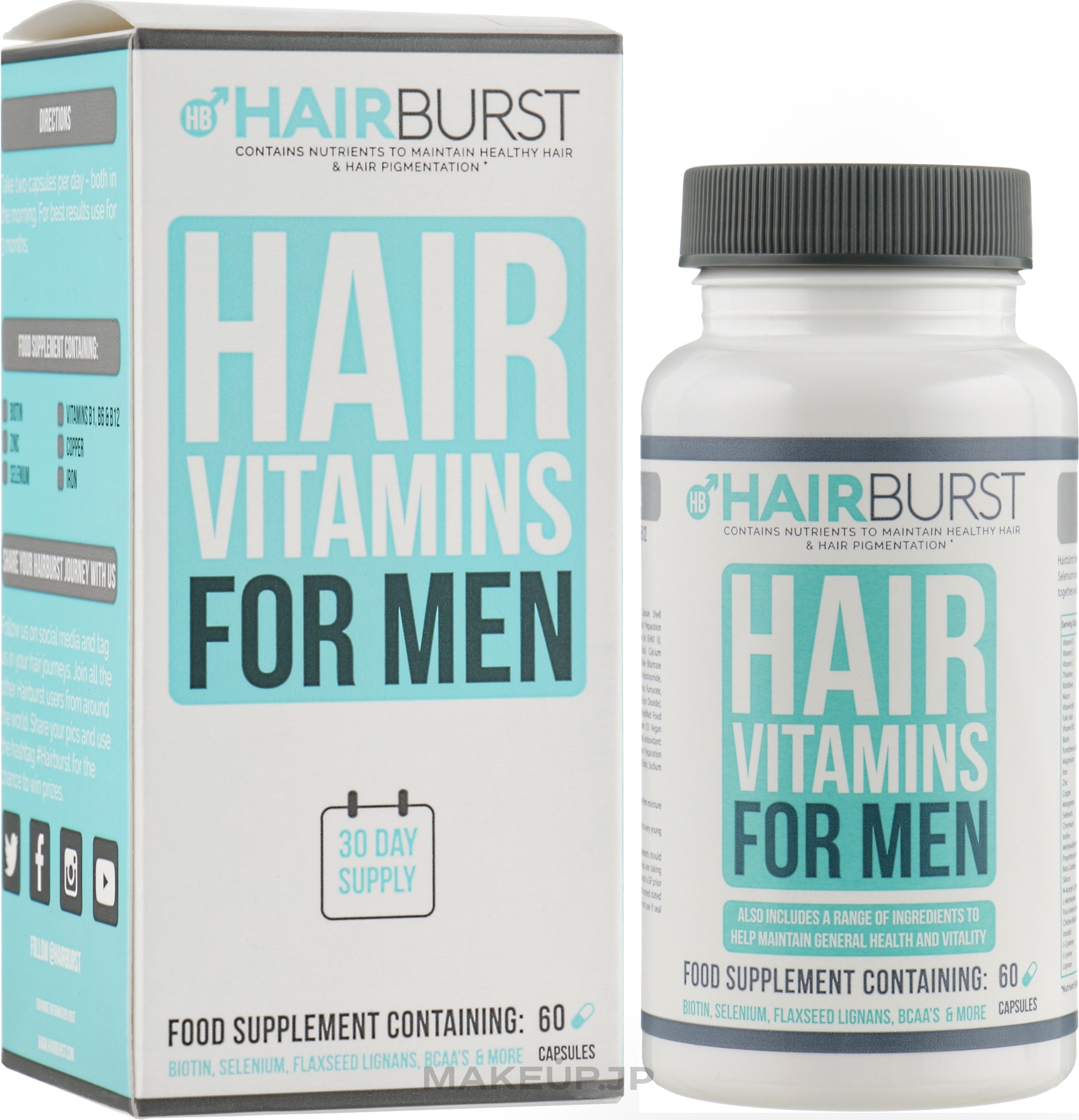 Men Healthy Hair Vitamins, 60 capsules - Hairburst For Men Hair Vitamins — photo 60 szt.