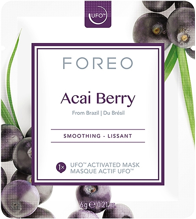 Softening Acai Berry Face Mask - Foreo UFO Activated Mask Smoothing Acai Berry — photo N11