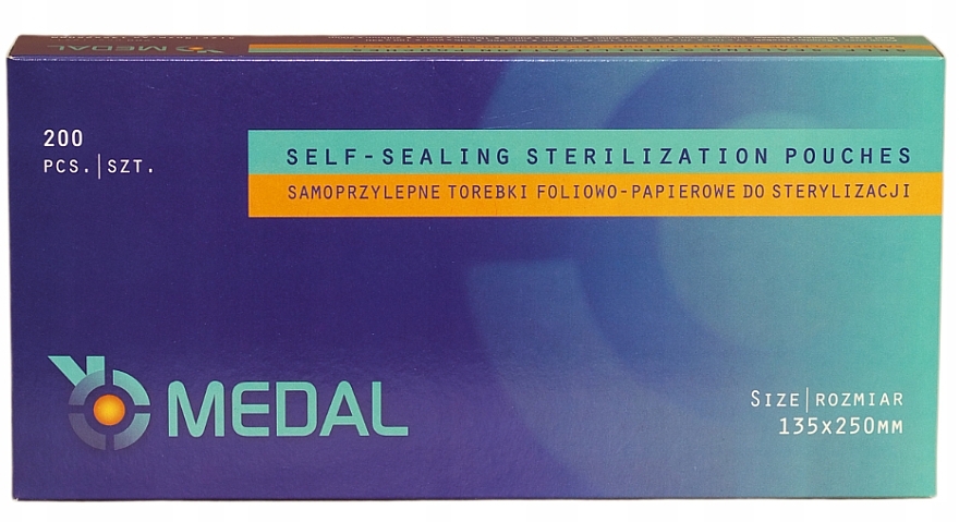 Sterilization Bags 135x250 mm, 200 pcs. - Medal — photo N1