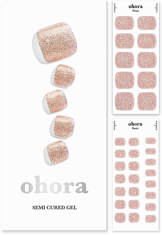 Toenail Gel Sticker Set - Ohora Pedicure Semi-cured Gel Nail Strips (30pcs) — photo N1