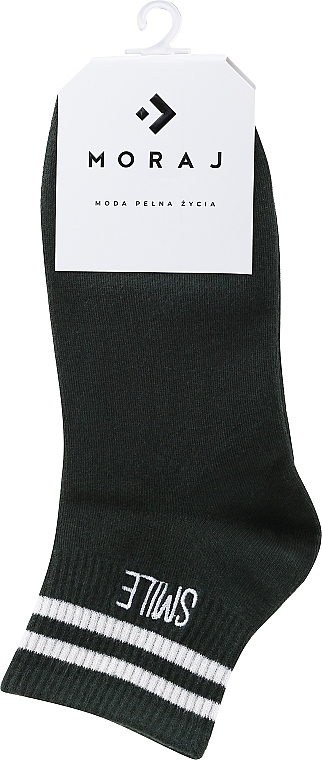 Women Socks, embroidered, green - Moray Smile — photo N1