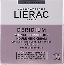 Fragrances, Perfumes, Cosmetics Anti-Wrinkle Nourishing Cream - Lierac Paris Deridium Wrinkle Correction Nourishing Cream