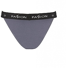 Cotton Tanga Panties with Wide Elastic Band PS015, dark grey - Passion — photo N4