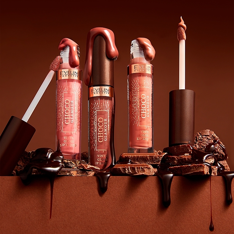 Lip Gloss - Eveline Cosmetics Choco Glamour Vinyl Gloss Lip Liquid — photo N2