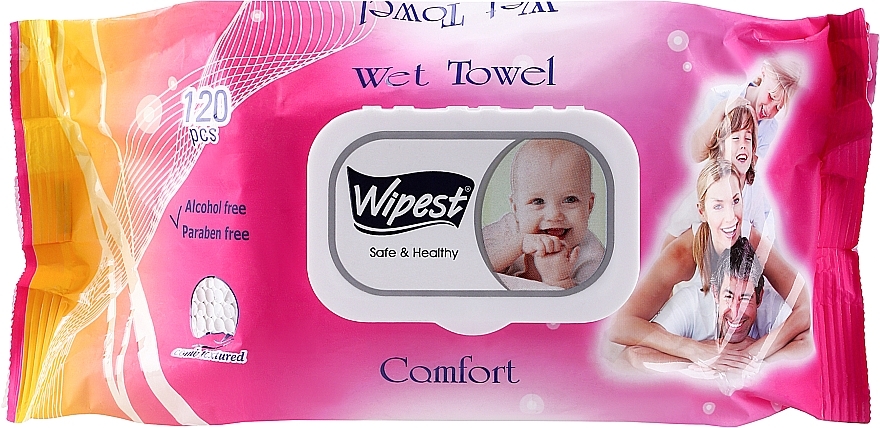 Baby Wet Wipes 'Comfort', 120 pcs - Wipest Safe & Healthy Wet Towel — photo N1