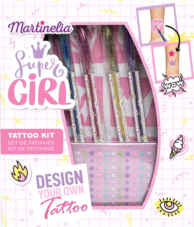 Temporary Tattoo Set - Martinelia Super Girl Tattoo Kit — photo N1