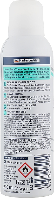 Deodorant Spray "Protection 5in1" - Balea Antitranspirant 5in1 Protection — photo N8