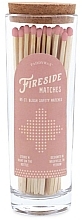 Safe Candle Matches, in a glass jar, pink tip - Paddywax Fireside Blush Pink Safety Matches — photo N1