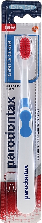 Toothbrush, Extra Soft, blue with red - Parodontax Gentle Clean Extra Soft — photo N2