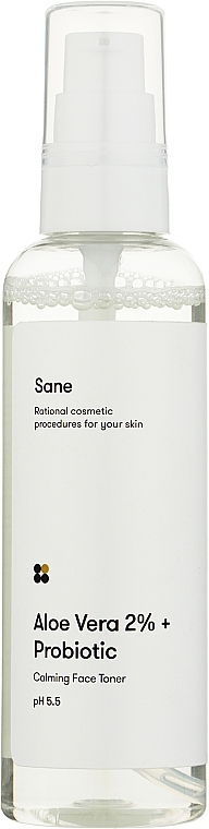 Soothing Face Tonic - Sane Aloe Vera 2% + Probiotic Calming Face Toner — photo N1