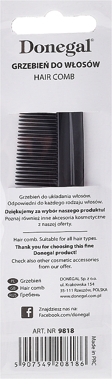 Hair Comb 9818, 12,3 cm - Donegal — photo N3