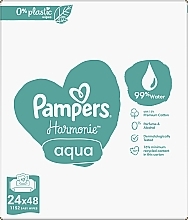 Baby Wet Wipes, 24x48 pcs - Pampers Harmonie Aqua Baby Wipes — photo N2