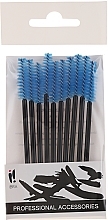 Fragrances, Perfumes, Cosmetics Eyelash Brush 10 pcs., light blue - Ibra