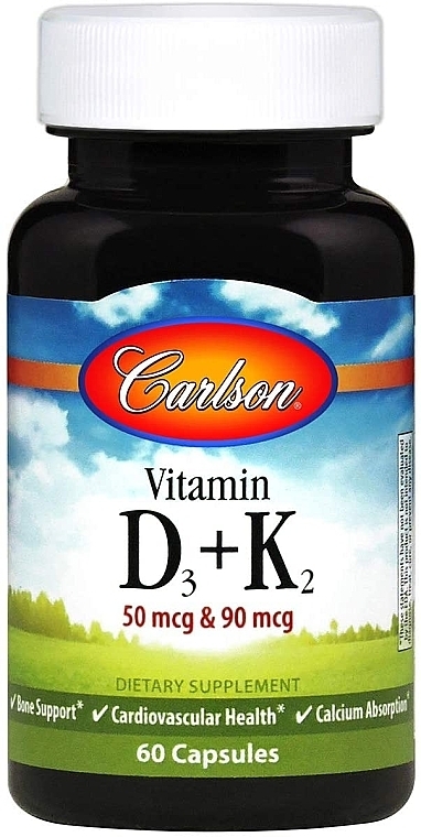 Dietary Supplement "Vitamin D3 & K2" - Carlson Labs Vitamin D3 + K2 — photo N2