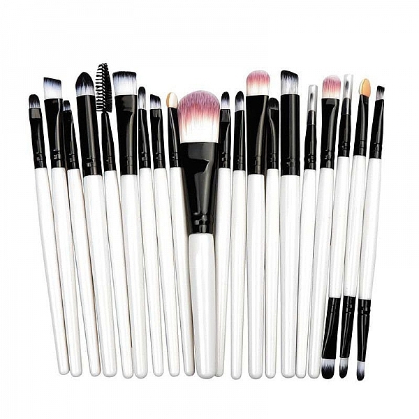 Makeup Brush Set, 20 pcs, white - Deni Carte — photo N1