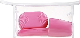 Travel Toiletry Set, 9819, pink, white cosmetic bag - Donegal — photo N1