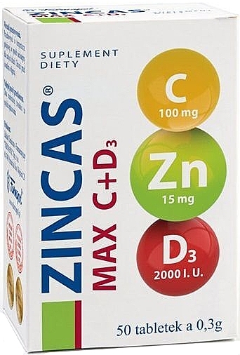 Zincas Max C+D3 Dietary Supplement - Farmapol — photo N1