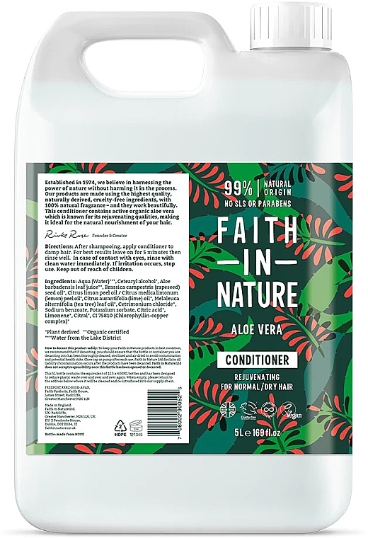 Aloe Vera Conditioner for Normal & Dry Hair - Faith In Nature Aloe Vera Conditioner Refill (refill) — photo N2