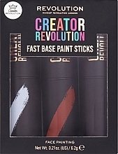 Makeup Stick Set - Makeup Revolution Creator Fast Base Paint Stick Set White, Red & Black — photo N1