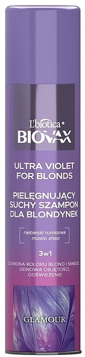 Dry Shampoo for Dry Hair - L'biotica Biovax Glamour Ultra Violet For Blond — photo N1