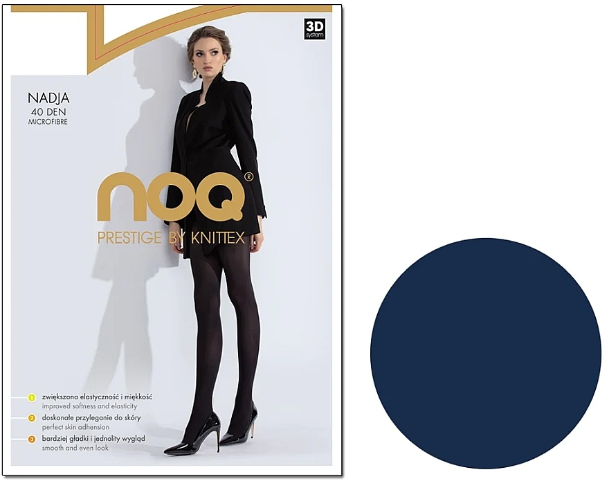 Tights '3D Nadja', 40 Den, navy - Knittex — photo N2