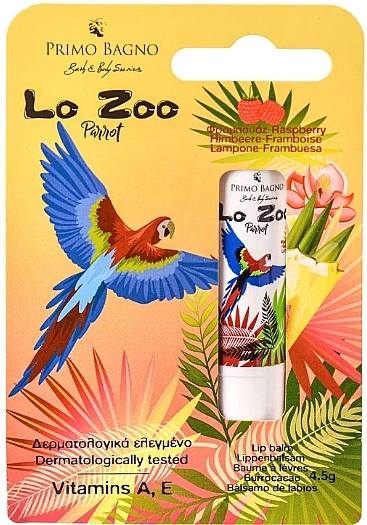 Raspberryy Lip Balm 'Parrot' - Primo Bagno Lo Zoo Lip Balm — photo N2