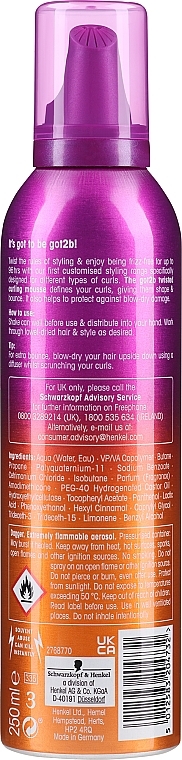 Hair Mousse - Schwarzkopf Got2b Twisted Double Curling Power Mouse — photo N3