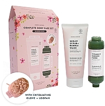 Fragrances, Perfumes, Cosmetics Set - Voesh Complete Body Care Set Blossom Bliss (b/scrub/210g + sh/filter/70g + loofah/1pcs)