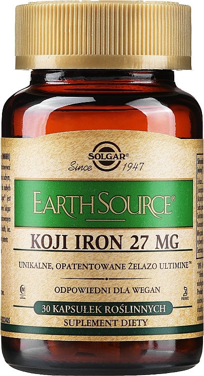 Dietary Supplement "Koji Iron", 27 mg - Solgar Earth Source Koji Iron — photo N1