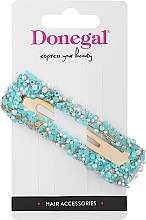 Fragrances, Perfumes, Cosmetics Hair Clip, FA-5728, turquoise, rectangular - Donegal