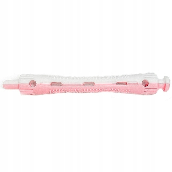 Whooping Curlers, length 7 cm, d7 mm, white and pink, 12 pieces - Xhair — photo N2