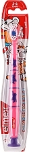 Fragrances, Perfumes, Cosmetics Kids Toothbrush (3-6 yrs), pink with monkeys - Elmex Toothbrush