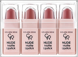 Fragrances, Perfumes, Cosmetics Lipstick Set - Golden Rose Nude Matte Lipstick