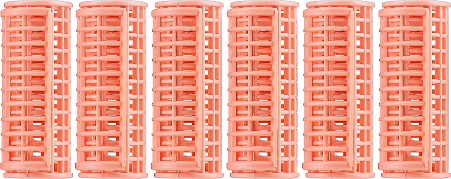 Hair Curlers with Cover, peach, 30 mm, 6 pcs - Deni Carte — photo N1