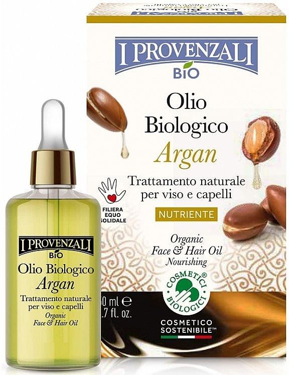 Face & Hair Oil - I Provenzali Argan Organic Face Hair Oil — photo N3