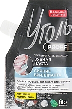 Fragrances, Perfumes, Cosmetics Coal Whitening Toothpaste 'Brilliant Shine' - Fito Cosmetic Charcoal Proff Narodnyye Retsepty