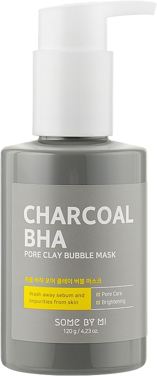 Anti-Blackheads Bubble Mask - Some By Mi Charcoal BHA Pore Clay Bubble Mask — photo N1