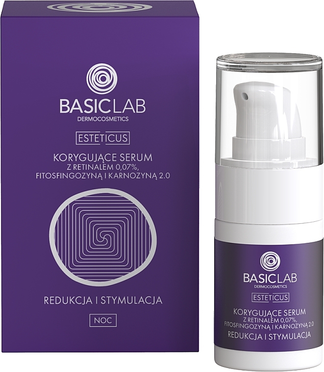 Correcting Serum with 0,07% Retinol, Phytosphingosine & Carnosine 2.0 - BasicLab Dermocosmetics Esteticus — photo N1