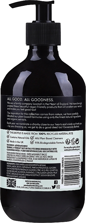 Hand Liquid Soap - Baylis & Harding Goodness Oud, Cedar & Amber Natural Hand Wash — photo N12