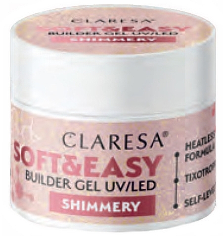 Builder Gel - Claresa Soft & Easy Builder Gel UV/LED Shimmery — photo N1