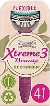 Disposable Shaving Razor, 4 pcs - Wilkinson Sword Xtreme3 Beaury Eco-Green — photo N3